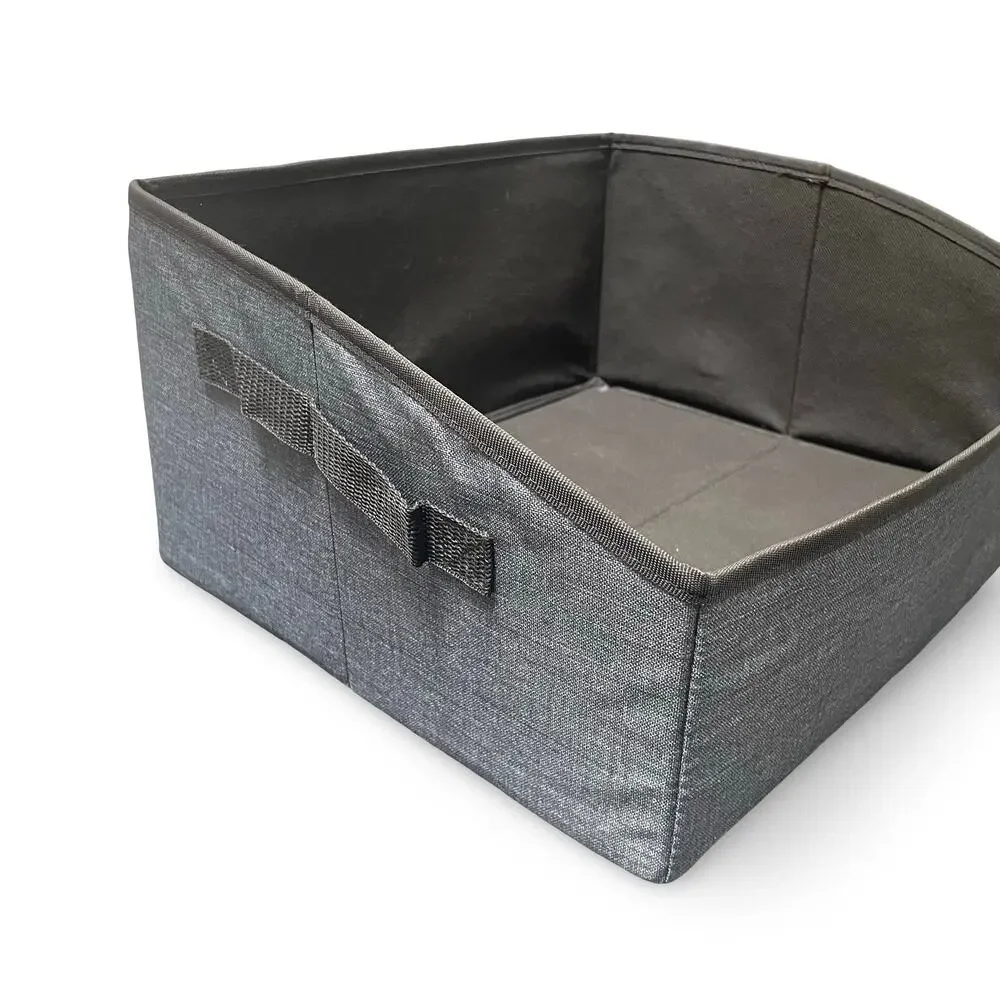 Thirty One Your Way Display Bin Grey Crosshatch Storage Organizer Collapsible